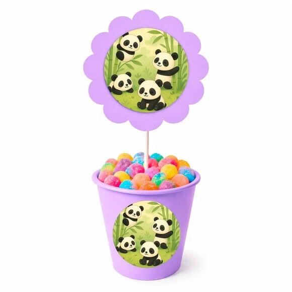Centro de Mesa Flor Personalizado Pandinhas