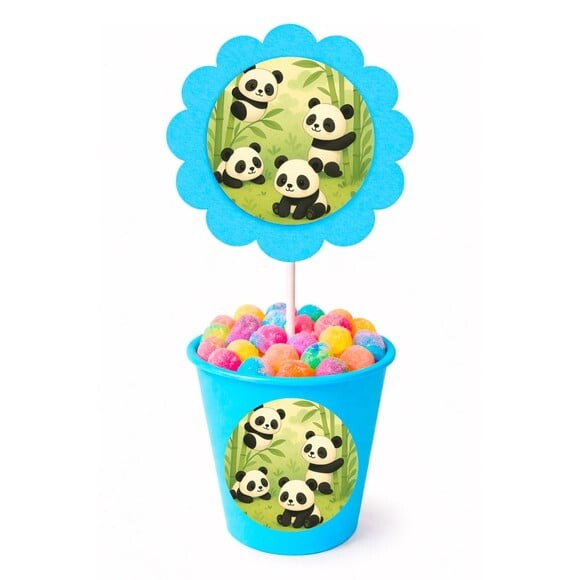 Centro de Mesa Flor Personalizado Pandinhas