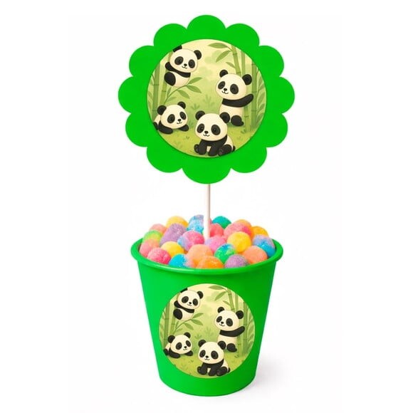 Centro de Mesa Flor Personalizado Pandinhas