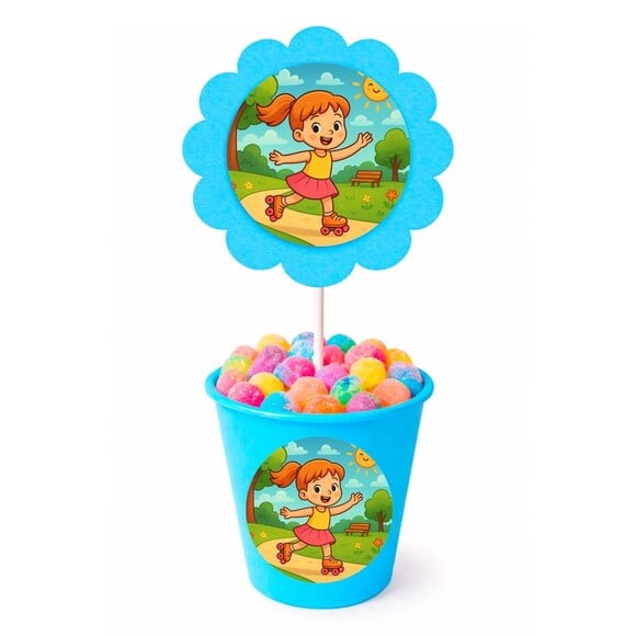Centro de Mesa Flor Personalizado Patins