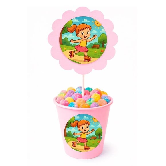 Centro de Mesa Flor Personalizado Patins