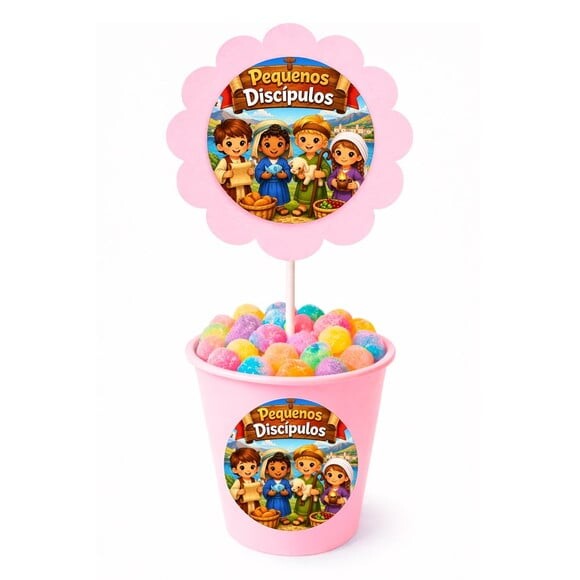 Centro de Mesa Flor Personalizado Pequenos Discípulos