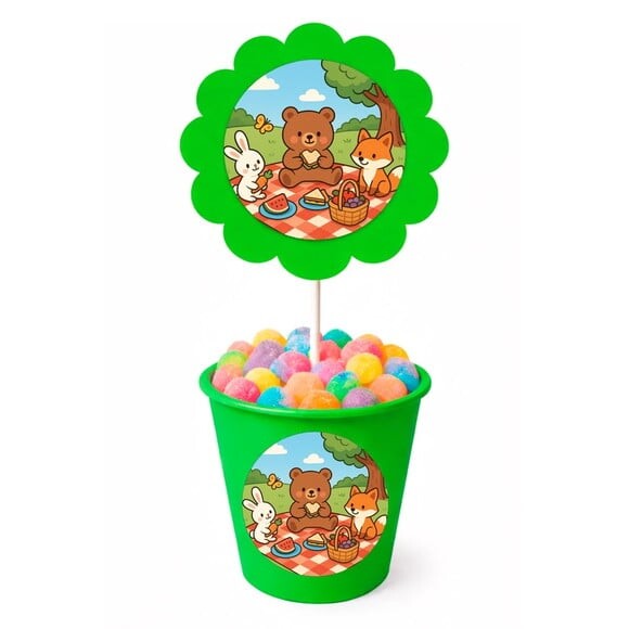 Centro de Mesa Flor Personalizado Picnic