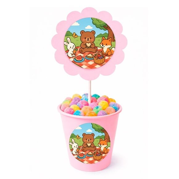 Centro de Mesa Flor Personalizado Picnic