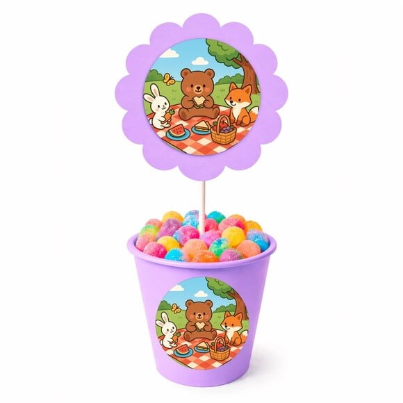 Centro de Mesa Flor Personalizado Picnic