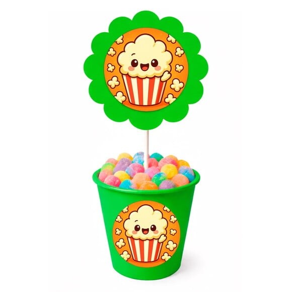Centro de Mesa Flor Personalizado Pipoca