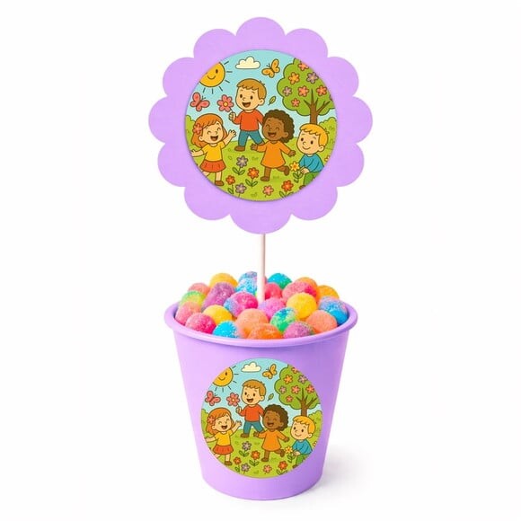 Centro de Mesa Flor Personalizado Primavera Divertida