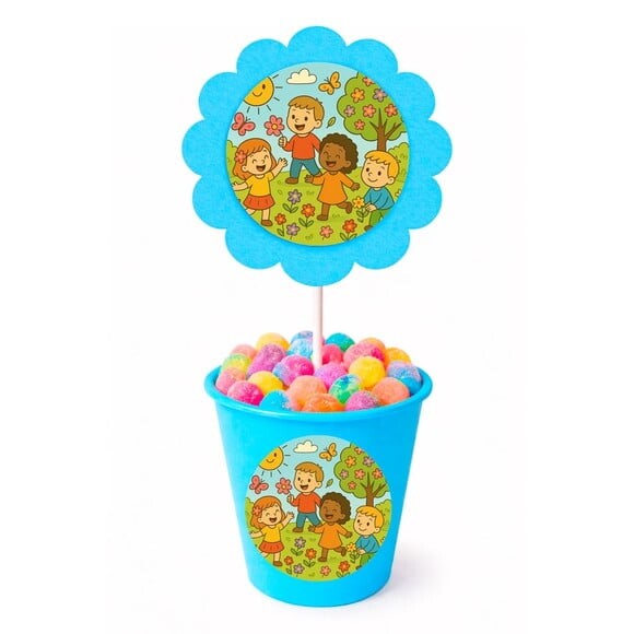 Centro de Mesa Flor Personalizado Primavera Divertida