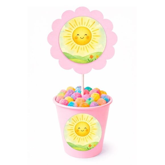 Centro de Mesa Flor Personalizado Raio de Sol Aquarela