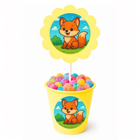 Centro de Mesa Flor Personalizado Raposinha
