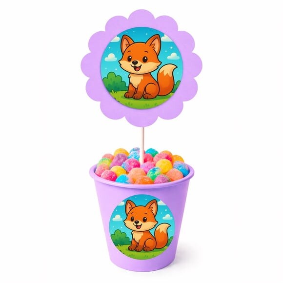 Centro de Mesa Flor Personalizado Raposinha