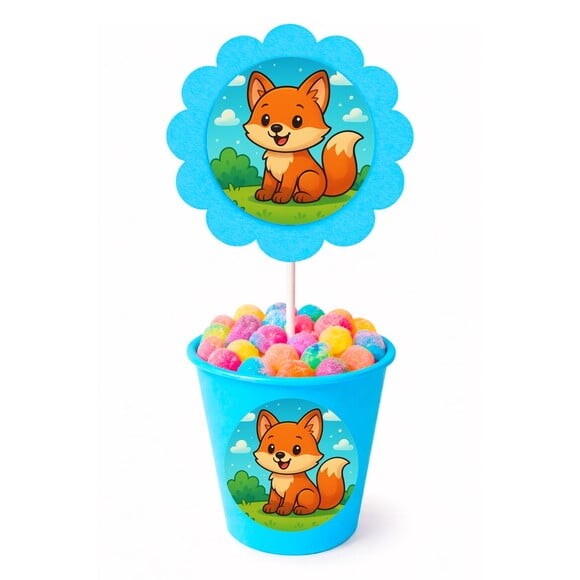 Centro de Mesa Flor Personalizado Raposinha
