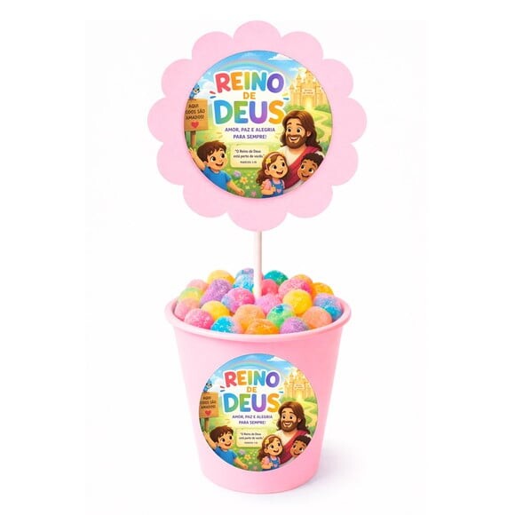 Centro de Mesa Flor Personalizado Reino de Deus