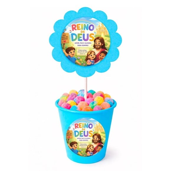 Centro de Mesa Flor Personalizado Reino de Deus