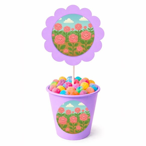 Centro de Mesa Flor Personalizado Rosas Fofas