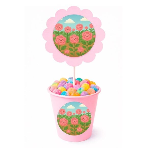 Centro de Mesa Flor Personalizado Rosas Fofas