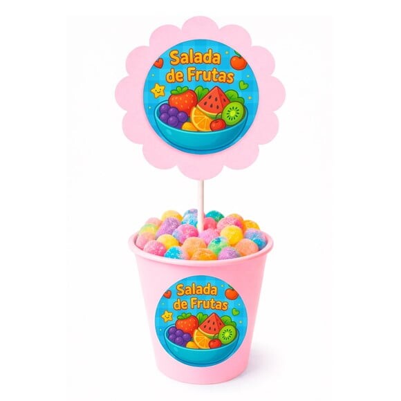 Centro de Mesa Flor Personalizado Salada de Frutas