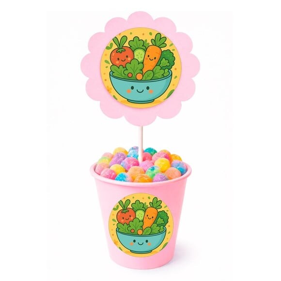 Centro de Mesa Flor Personalizado Salada Divertida