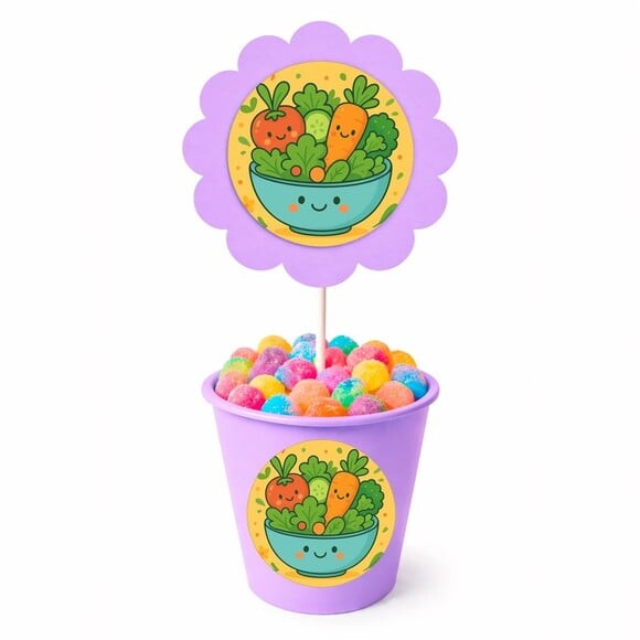 Centro de Mesa Flor Personalizado Salada Divertida