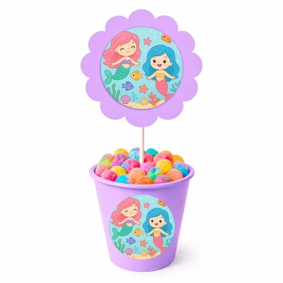 Centro de Mesa Flor Personalizado Sereias