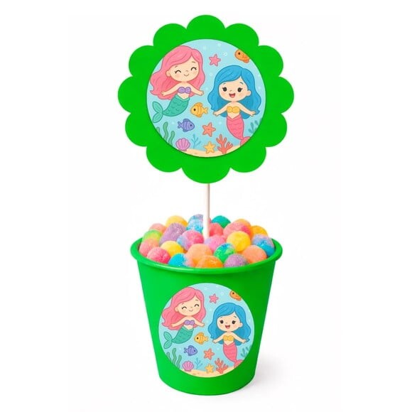 Centro de Mesa Flor Personalizado Sereias