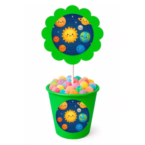 Centro de Mesa Flor Personalizado Sistema Solar