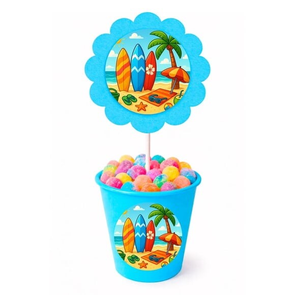 Centro de Mesa Flor Personalizado Surf