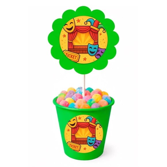 Centro de Mesa Flor Personalizado Teatro Infantil