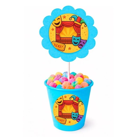 Centro de Mesa Flor Personalizado Teatro Infantil