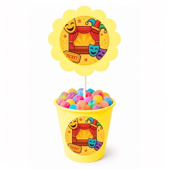 Centro de Mesa Flor Personalizado Teatro Infantil