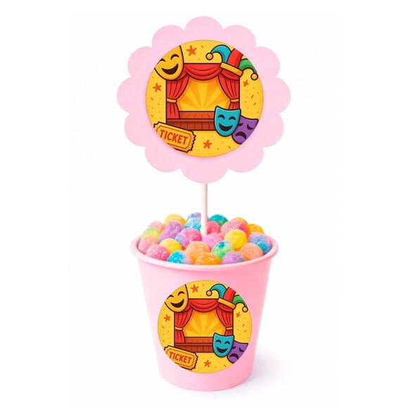 Centro de Mesa Flor Personalizado Teatro Infantil