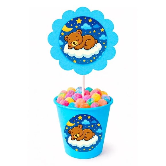 Centro de Mesa Flor Personalizado Ursinho Soninho