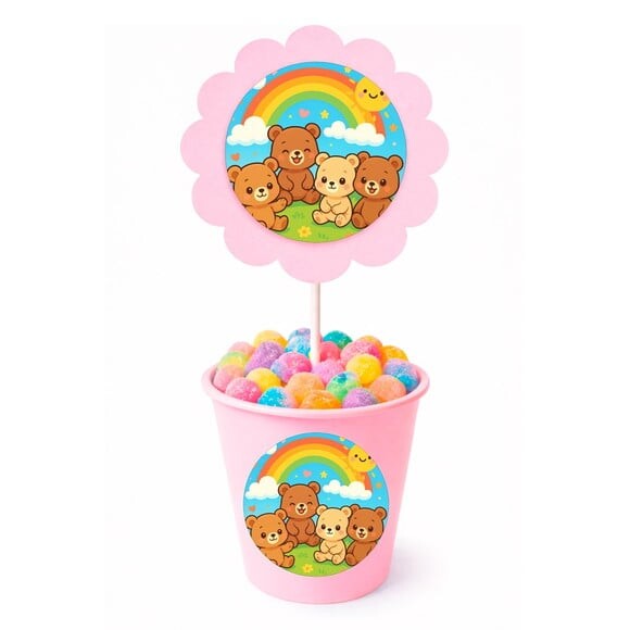 Centro de Mesa Flor Personalizado Ursinhos Baby