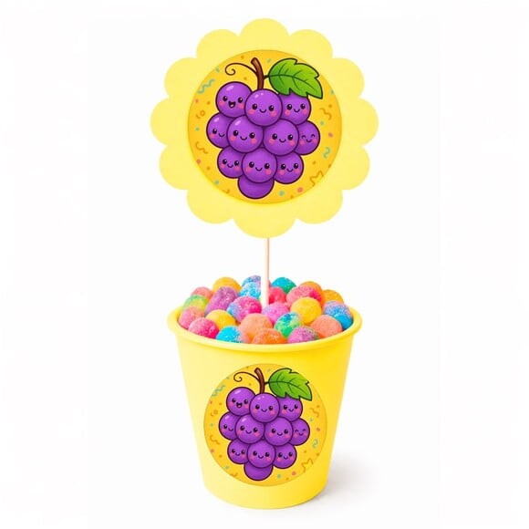 Centro de Mesa Flor Personalizado Uvinhas Fofas