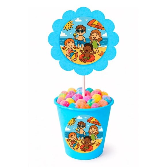 Centro de Mesa Flor Personalizado Verão Divertido