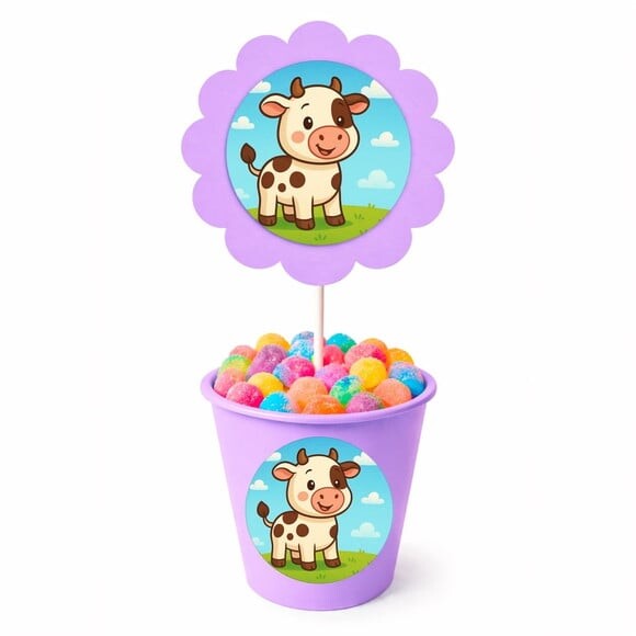 Centro de Mesa Flor Personalizado Vaquinha