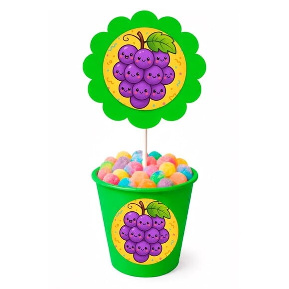 Centro de Mesa Flor Personalizado Uvinhas Fofas