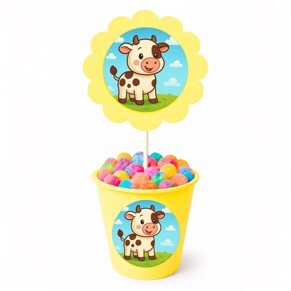 Centro de Mesa Flor Personalizado Vaquinha