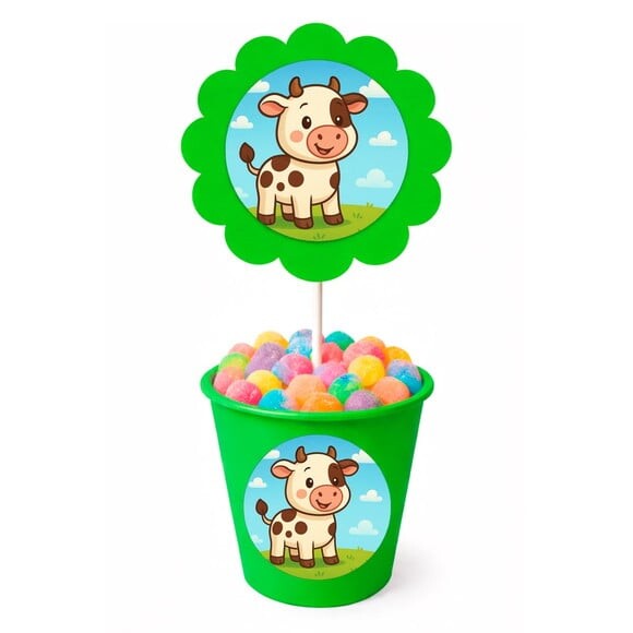Centro de Mesa Flor Personalizado Vaquinha
