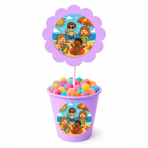 Centro de Mesa Flor Personalizado Verão Divertido