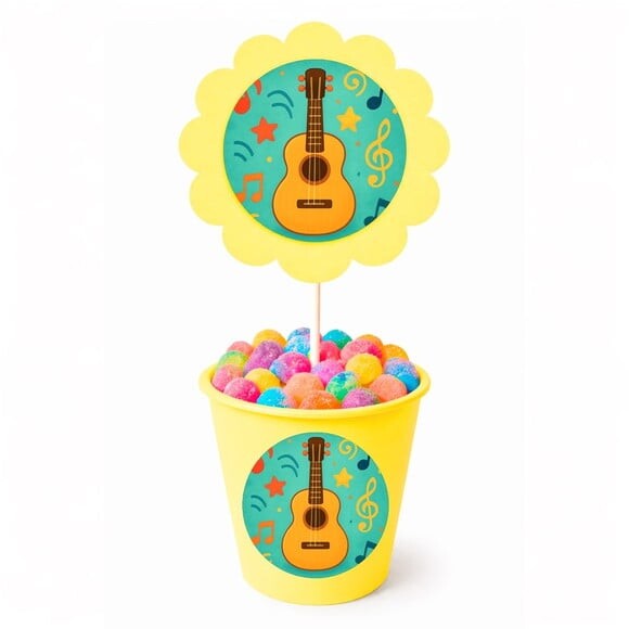Centro de Mesa Flor Personalizado Violão