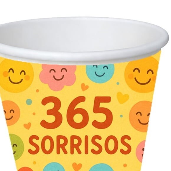 Copo de Papel Aniversário Festa 365 Sorrisos