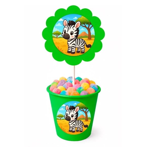 Centro de Mesa Flor Personalizado Zebra Baby