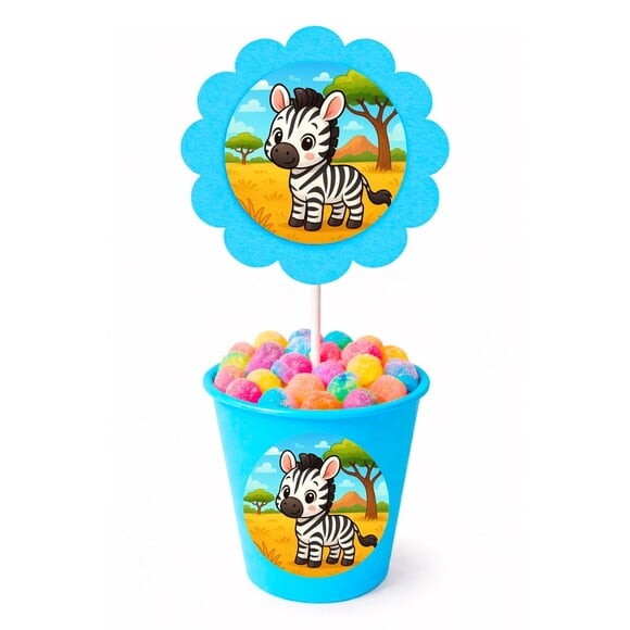 Centro de Mesa Flor Personalizado Zebra Baby
