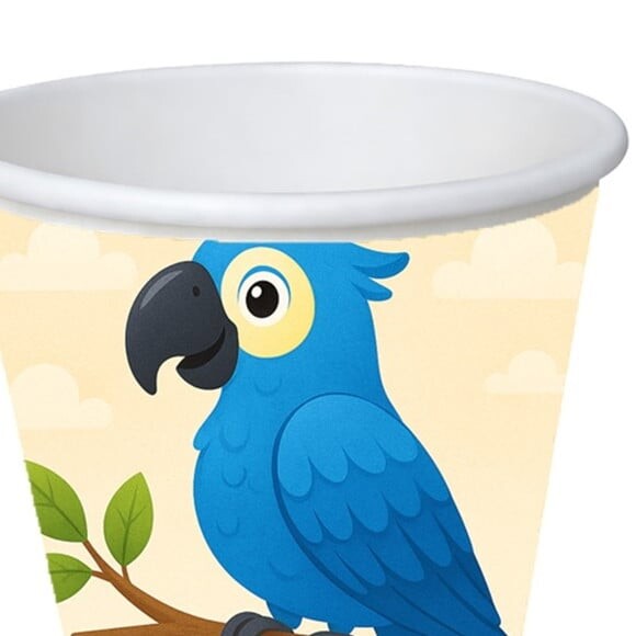 Copo de Papel Aniversário Festa Arara Azul