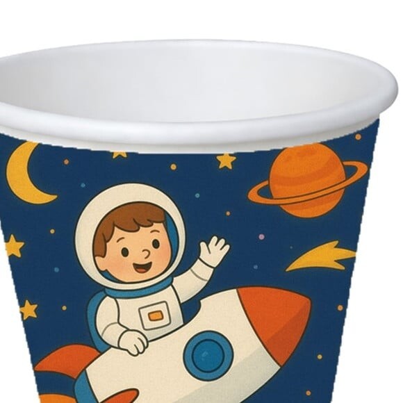 Copo de Papel Aniversário Festa Aventura Espacial
