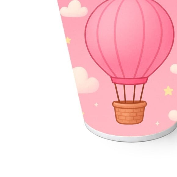 Copo de Papel Aniversário Festa Balão de Ar Rosa