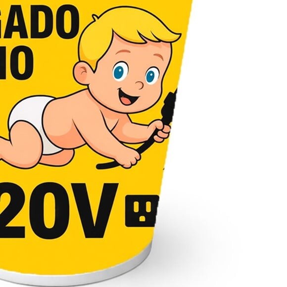 Copo de Papel Aniversário Festa Bebê Ligado no 220v