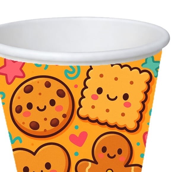Copo de Papel Aniversário Festa Biscoitinhos
