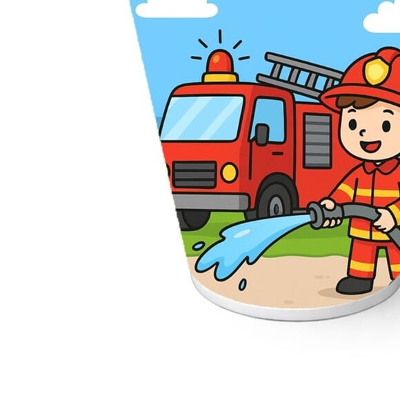Copo de Papel Aniversário Festa Bombeiros